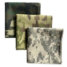 PRICES MAY VARY. 100% American made cotton. American made quality and durability. 3 different camo patterns. Machine washable. Treat it like a t-shirt and wash with like colors. Introducing the Camo 3 Pack Bandana - the perfect accessory for any outdoor enthusiast! Made in the USA using premium 100% cotton fabric, these bandanas offer both comfort and durability. Each bandana features a unique camouflage pattern, including camo woodland, camo digital ACU, and multi-camo designs, ensuring versati Cowboy Bandana, Camo Patterns, Woodland Camo, Camo Designs, Cotton Bandanas, Outdoor Enthusiast, Camouflage Patterns, Bandanas, American Made