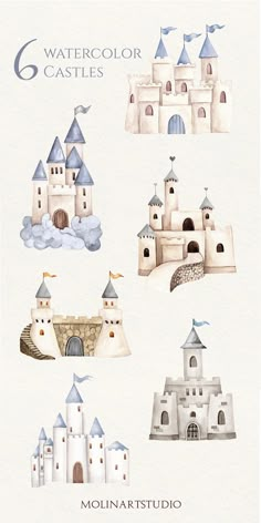 Watercolor Blue Castle Clipart, Fairytale Castle Clipart, Nursery Clipart, Cartoon Castle Clipart, Magic Kingdom, Princess Castle - Etsy Singapore Castle Illustration, Castle Drawing, Baby Shower Clipart, Baby Illustration, Blue Fairy, Create Decor, Fairytale Castle, Princess Castle