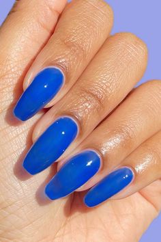 Blue Jelly Nail Polish - Cirque Colors Cobalt Jelly Ongles Baby Blue, Bright Blue Nails, Jelly Nail Polish, Yves Klein Blue, Jelly Nail, Cirque Colors, Baby Blue Nails, Elegant Nail, Elegant Nail Designs