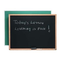 a blackboard with the words today's lesson learning is fun written on it