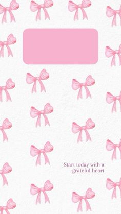 pink bows are arranged in the shape of an arrow on a white background with text that reads, start today with a grateful heart