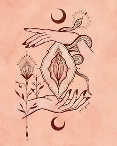 Feminist Art, Creation Art, Sacred Feminine, Feminine Art, Spiritual Art, Divine Feminine, Art Inspo, The Moon, Art Tattoo