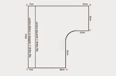 a drawing of the corner of a wall with measurements for each section and how to measure it