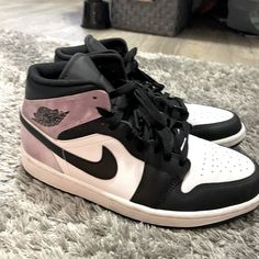 I Have Only Worn Them To A Dance. The Original Box Is Not Available. Purple Jordans Mid, Purple Mid-top Jordan Shoes For Streetwear, Air Jordan 1 Mid Se, Air Jordan 1 Mid, Jordans For Men, Jordan Shoes, Jordan 1, Mens Shoes Sneakers, Air Jordans