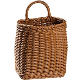 Amazon.com - Hanging Wicker Basket for Wall: Woven Storage Basket Wicker Wall Baskets, Front Door Basket Hanging Plastic Rattan Basket, Fruit Vegetable Basket for Home Kitchen Decor (Brown, Deep Basket M) Basket Front Door Decor, Front Door Basket, Hanging Wicker Baskets, Wicker Basket Wall, Wicker Wall Baskets, Front Door Baskets, Produce Baskets, Door Basket, Basket Fruit