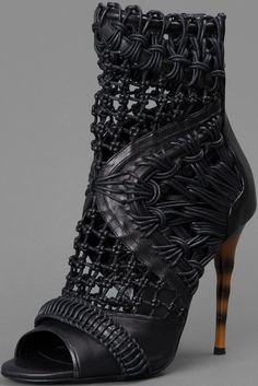 Balmain Black Leather Braided Sandal $3232.00 #shoes #heels - CLICK HERE for more: http://www.needcuteshoes.com/products/balmain-black-leather-braided-sandal/ Braided Sandals, Shoe Closet, Pretty Shoes