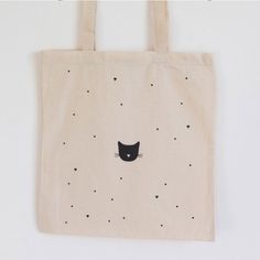 Tote bag Mon Petit Coeur de Audrey Jeanne Desain Merek, Sac Diy, Cat Tote, Cat Bag, Yellow Cat, Diy Couture, Diy Stuffed Animals