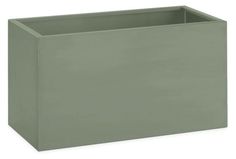 a green square planter on a white background