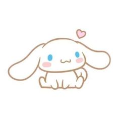 a cute little bunny sitting down with a heart on its forehead and eyes closed to the side