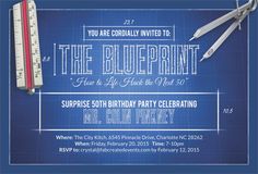 a blueprint birthday party with scissors and rulers