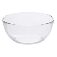 a clear bowl on a white background