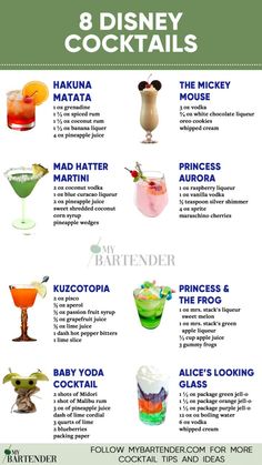 the 8 disney cocktails you need to try this summer - info for each drink