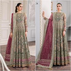 Malangi Fashion Dress try to make sure you have the best experience while selecting and buying your favourite Indian and Pakistani Outfits for any occasion like barat, walima, mehndi, nikkah, dholki, mayu, sangeet, engagement or reception guest in different style dress of salwar kameez, maxi peshwas, gown, saree, lehenga, sharara or ghararara Fabric Details: Net heavy embroidered spengle work front body with embroidered neck & fully hand work & neck stone attach Net embroidery Maxi frock Organza Maxi Dress Party Wear Pakistani, Elegant Party Lehenga With Naqshi Details, Wedding Anarkali Set In Georgette With Naqshi, Wedding Dress With Naqshi For Diwali, Naqshi Wedding Dress For Diwali, Traditional Naqshi Gown For Eid, Anarkali Lawn Suit For Eid Wedding, Anarkali Lawn Suit For Wedding Eid Celebration, Eid Anarkali Floor-length Lawn Suit