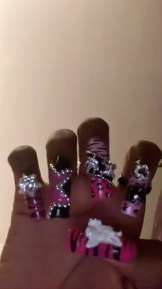 Duck Nails, Square Nail Designs, Y2k Nails, Hello Kitty Nails, Dope Nail Designs, Trashy Y2k, Unique Acrylic Nails