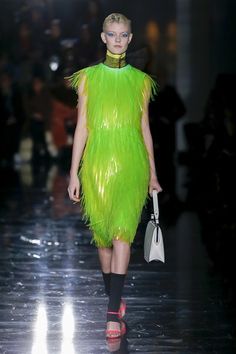 The complete Prada Fall 2018 Ready-to-Wear fashion show now on Vogue Runway. Horned Melon, Statement Socks, Rave Fashion, Futuristic Fashion