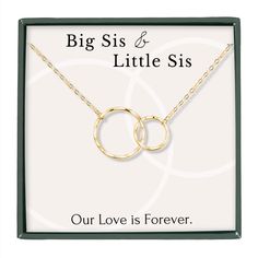 PRICES MAY VARY. SISTER NECKLACES: Our girls' jewelry makes great gifts for your sisters, best friend, mother, or daughter. Your sister has always been your bff. Give her this infinity pendant necklace symbolizing the eternal bond between big sister and little sister! BIG SISTER GIFT: Keep your sister close to your heart with this timeless piece that is perfect for everyday wear. This simple yet elegant necklace is a lovely gift for a birthday, Christmas, Easter, or any other occasion! Give her Last Minute Sister Gifts, Sister Necklaces, Adjustable Jewelry For Birthday And Mother's Day, Adjustable Jewelry For Birthday Gift, Sterling Silver Charm Necklace Gift, Personalized Jewelry For Best Friend Gift, Sterling Silver Jewelry For Birthday And Mother's Day, Sterling Silver Jewelry For Mother's Day Birthday, Adjustable Nickel Free Charm Necklace For Birthday