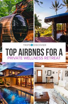 the top airbnbs for a private well - kept resort are featured in this postcard