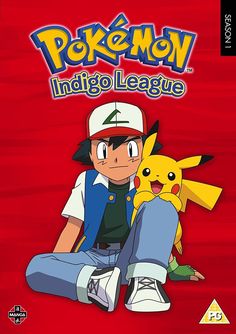 the front cover of pokemon indigo league, with an image of pikachu sitting next to it