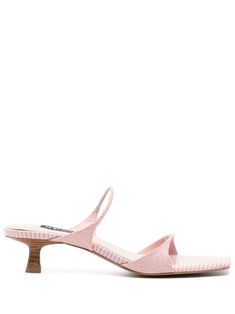 rose pink calf leather square toe open toe slingback strap branded insole 40mm mid heel Pink Sandals Aesthetic, Sandals Aesthetic, Prom Inspo, Low Heel Sandals, Pink Sandals, Pink Heels, Open Toe Sandals, Toe Sandals, Mid Heel