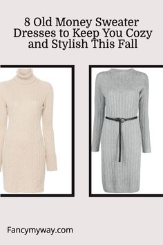 Sweater Dresses Elegant Fitted Cable Knit Sweater Dress, Fall Jacquard Knit Long Sleeve Sweater Dress