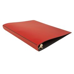 a red binder on a white background