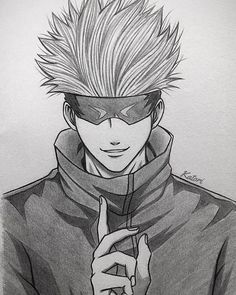 Jujutsu Kaisen Gojo Sketch, Goju Santoro Anime Drawing, Drawing Of Gojo Satoru, Gojo Manga Drawing, Gojo Art Sketches, Jujutsu Kaisen Gojo Drawing, Gojo Satoru Drawing Tutorial, Anime Gojo Drawing