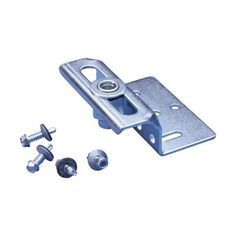 an image of a metal door latch with screws and nuts on white background for use in commercial projects