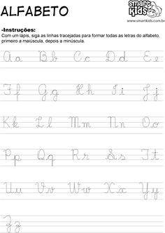 the alphabet worksheet for children to learn how to write and draw letters in spanish