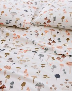 an image of a sheet set with mushrooms on it