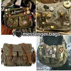 Gootium Messenger Bag, Messenger Bags Aesthetic, Decorated Messenger Bag, Messenger Bag Decoration, What’s In My Messenger Bag, Messenger Bag With Pins, Messanger Bag, Adventure Bags, Message Bag