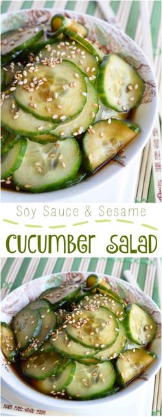 cucumber salad with sesame seeds and sesame seeds