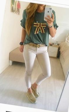 Outfit Verano, Outfits Jeans, Outfit Primavera, Moda Jeans, Outfit Mujer, Jean Outfits, Spring Summer Fashion, White Jeans