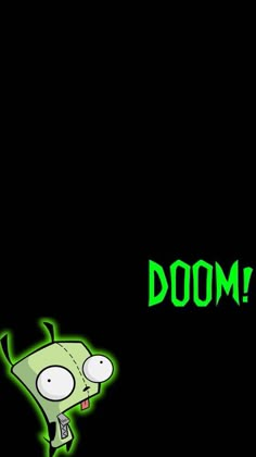 a cartoon character with the words doom on it