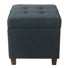 the foot stool is upholstered with fabric