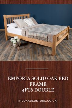 the bed frame is made from solid oak