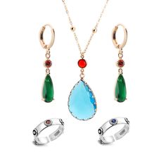 PRICES MAY VARY. WHAT YOU WILL GET: 1 Pair Gold Earrings / Two Rings and Necklace with Box. It's Exactly Like The Characters,Howls Anime Cosplay Earrings HYPOALLERGENIC, ANTI-TARNISH, WATERPROOF material! Material :18k Gold-filled / Cubic Zirconia Length :Green teardrop gem = 1.8 cm Green teardrop gem + red middle gem = 2.6cm The ring's size is adjustable. Earrings are very lightweight at only 0.07 oz. It is perfect for everyday wear, parties, weddings, cosplay, dates, birthdays, halloween, christmas, comics and more. great gift for fans,girlfriend,boyfriend, friends and family, couples,your wife/husband, mother/father and of course a good choice for fans to collect 100% Satisfaction - Quickly add to your shopping cart and click Buy! We promise nice price with good quality. If you are not Howls Earring, Christmas Comics, Anime Jewelry, Earrings Hypoallergenic, Two Rings, Gold Clips, Rings Necklace, Earrings And Necklace, Drop Dangle Earrings