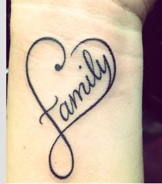 a heart with the word family written on it