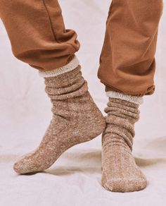 The Cashmere Sock. -- Bright Marigold – The Great. Cute Fall Socks, Slouch Socks, Cashmere Socks, Simple Wardrobe, Sock Outfits, Fall Wear, Cozy Socks, Winter Socks, Sweatshirt Fabric