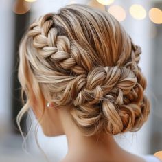 Embrace a bohemian vibe with these braided updo hairstyles. Perfect for a relaxed and carefree look. Save this pin for boho hair ideas! #Braids #Updo #BohoStyles Plaited Updo Wedding, Up Do With Braid Bridesmaid, Updo Hairstyles Blonde Hair, Winter Wedding Updos, Updo Hairstyle With Braid, Half Updo With Curls, Mid Length Wedding Hairstyles Updo, Pretty Hairstyles Updos, Cute Homecoming Hairstyles Updo