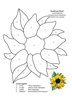 a sunflower is shown in the shape of a flower with four petals on each side