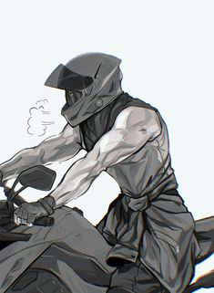 Artist : @/aycherst on X (Twitter) Motorcycle Guy, Hot Biker Guys, Motorcycle Drawing, Image Moto, Biker Aesthetic, Motorcycle Men, Biker Boys, Pretty Bike, Biker Love