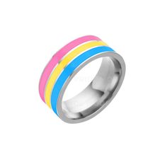 a ring with three different colors on it