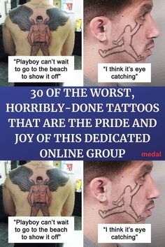 the back of a man's head with tattoos on it