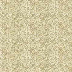 a beige and white wallpaper with leaves on it