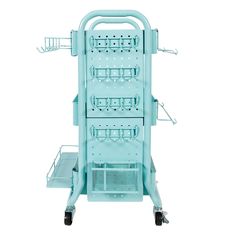 Simply Tidy Gramercy Metal Craft Storage Trolley with Mesh Trays and Movable Wheels - Teal - Walmart.com Rangement Art, Craft Storage Cart, Ikea Raskog, Craft Cart, Art Supply Organization, Dream Craft Room, Craft Room Design, Craft Desk, Rolling Cart