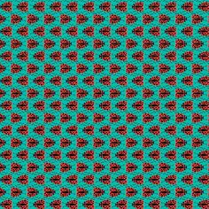 a blue and red background with black circles