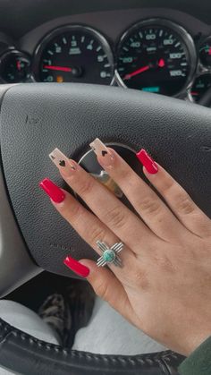 Nail Ideas Acrylic Western, Square Square Acrylic Nails, Western Nails Coffin, Western Gel Nails Short, Cute Short Acrylic Nails Square Summer, Nail Inspo Acrylic Designs, Cute Nails Country, Western Nail Inspiration, Western Punchy Nails Designs