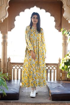 Hand Block Printed Dress, Block Print Dress, Indian Tunics, Hand Printed Dress, Indian Cotton Long Gown, Indian Cotton Dress, Printed Dress Jaipur Cotton Dresses, Long One Piece Dress Indian, Cotton Long Frocks For Women, Cotton Maxi Dress Indian, Printed Maxi Dress Indian, Cotton Frocks For Women, Cotton Dress Pattern Indian, Block Print Dress Indian, Long Gown Indian