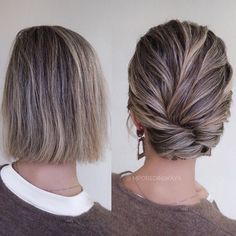 Glam Hairstyles For Medium Hair, Bun Hairstyles For Short Hair, Short Medium Hair, Neck Length Hair, Updos For Short Hair, Rosa Hair, Mother Of The Bride Hair, Chin Length Hair