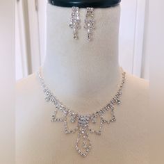 Set Contains: Fashion Necklace, Earrings, Bracelet And A Ring Style # 1 Crystal Bridal Jewelry Sets, Bridal Jewelry Set, Czech Crystal, Ring Style, Bridal Jewelry Sets, Necklace Earrings, Fashion Rings, Jewelry Set, Womens Jewelry Necklace